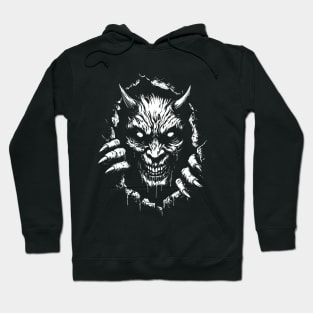 Creepy Demon Staring at You, Halloween Party Costume Hoodie